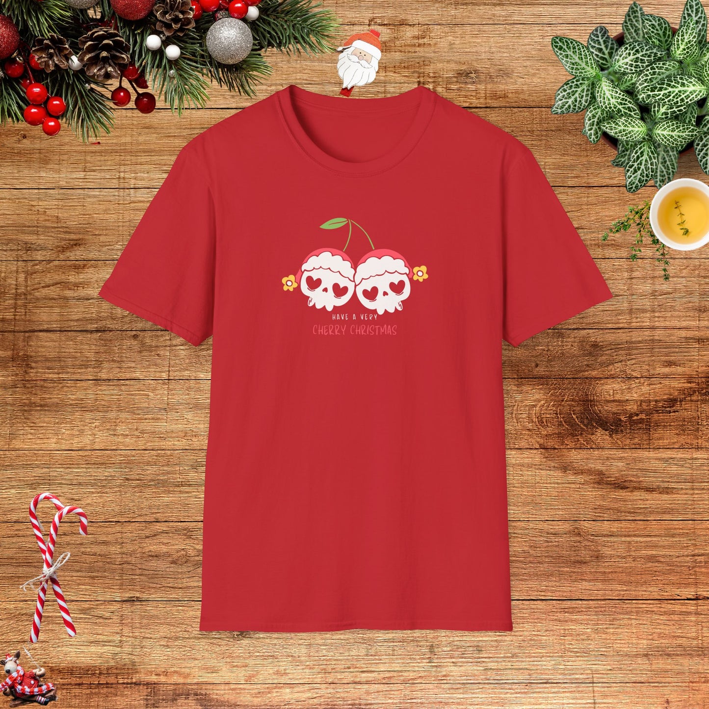 Cherry Skull Christmas Unisex T-Shirt