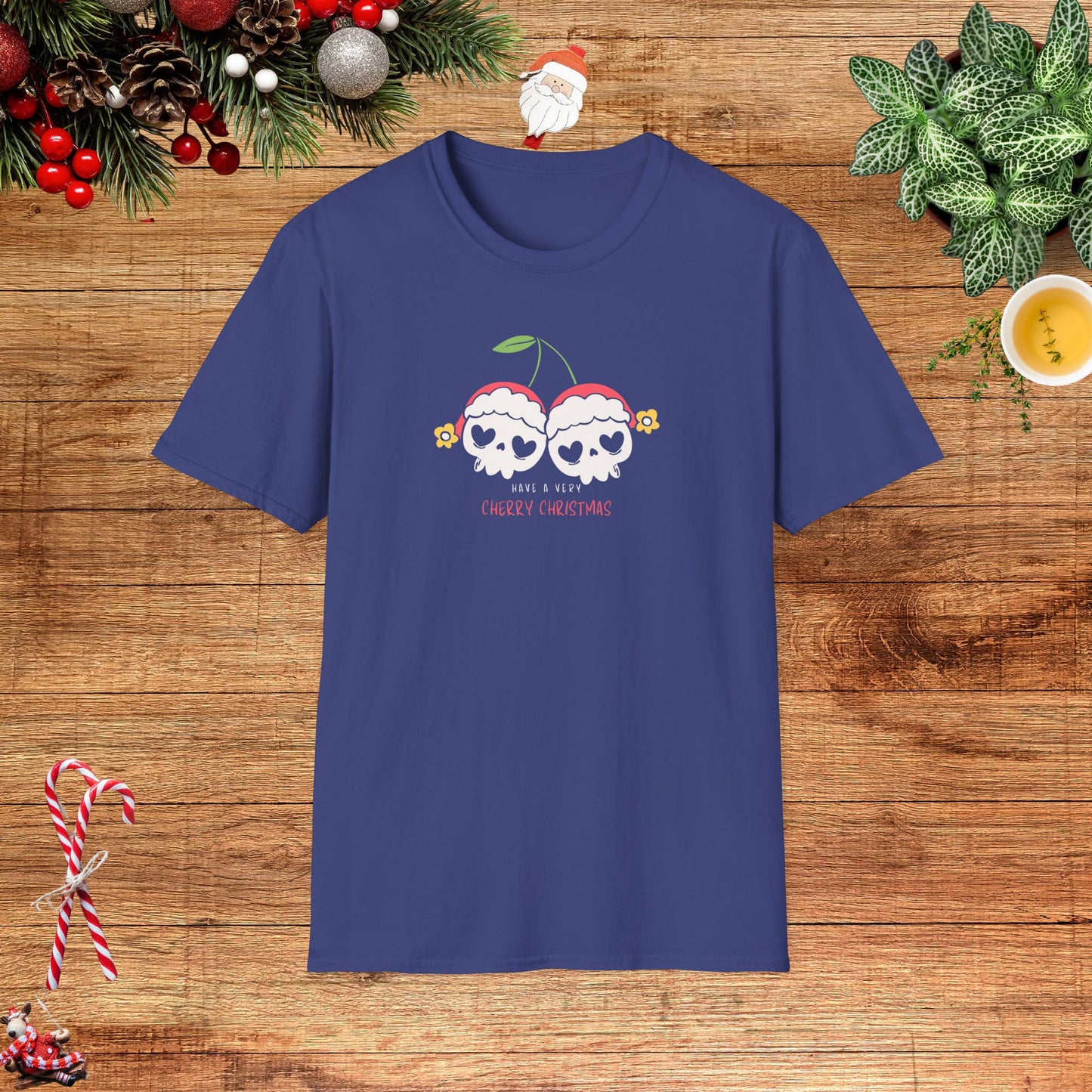 Cherry Skull Christmas Unisex T-Shirt