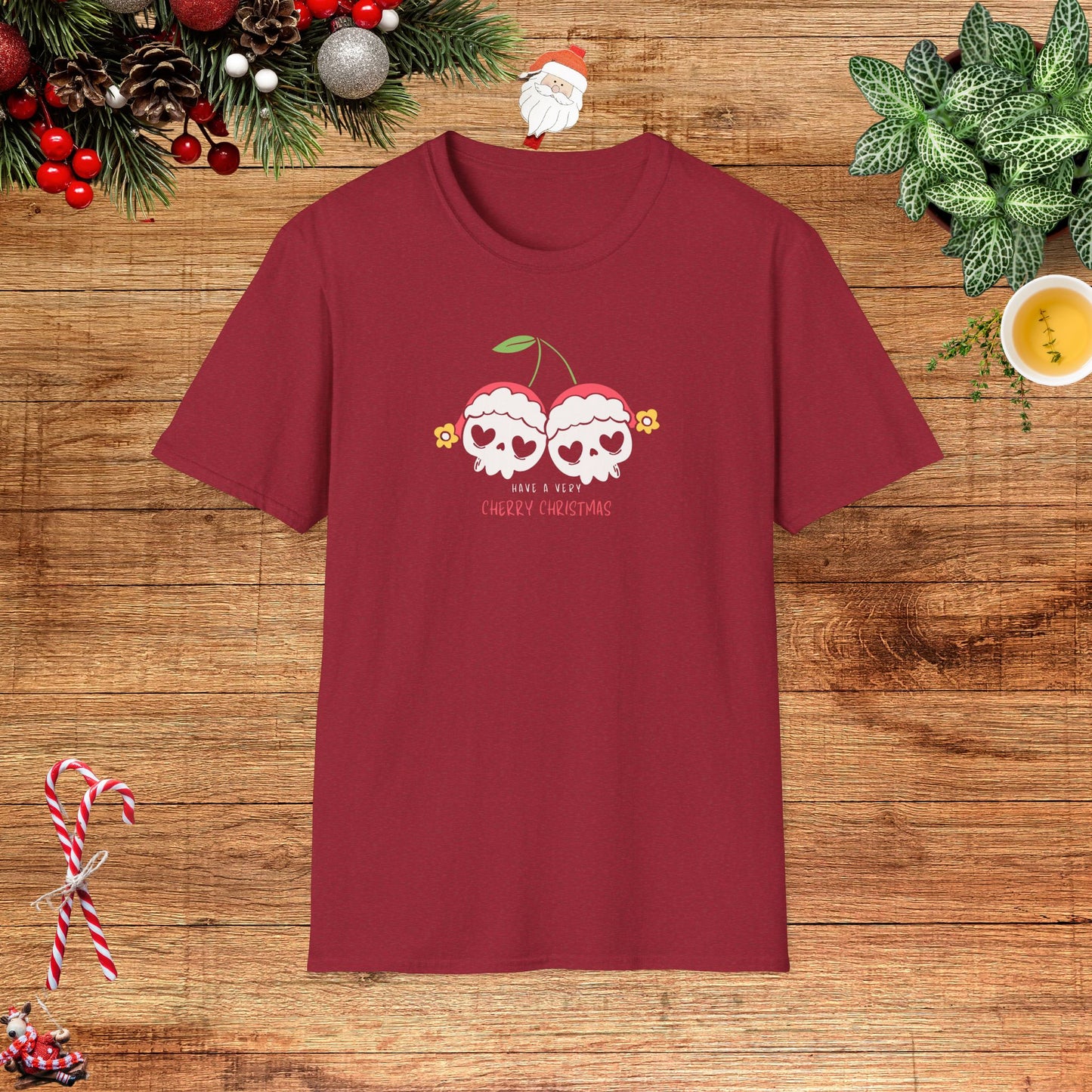 Cherry Skull Christmas Unisex T-Shirt