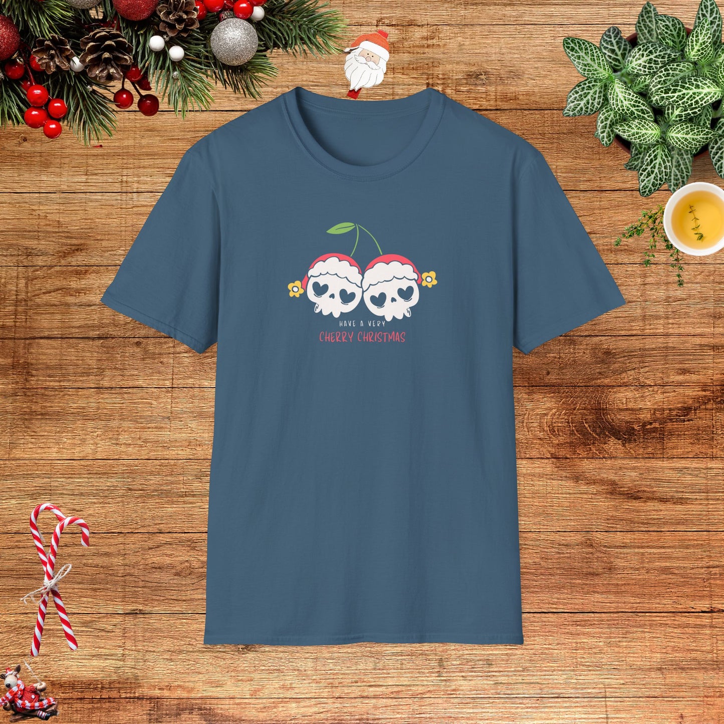 Cherry Skull Christmas Unisex T-Shirt