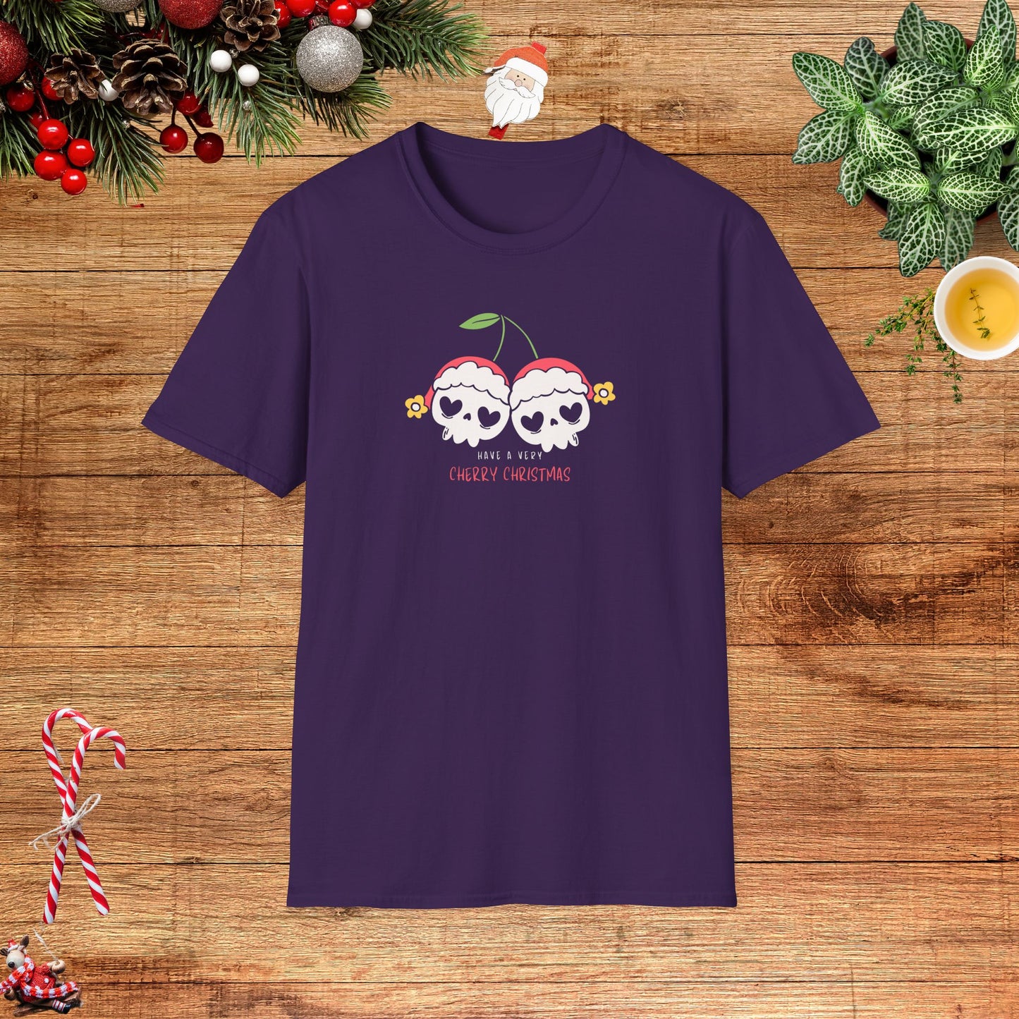 Cherry Skull Christmas Unisex T-Shirt