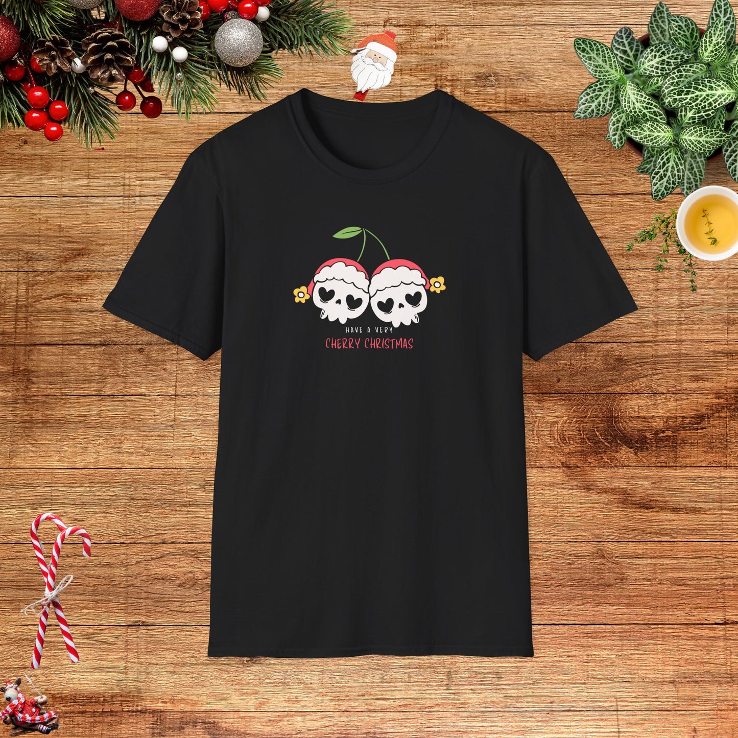 Cherry Skull Christmas Unisex T-Shirt