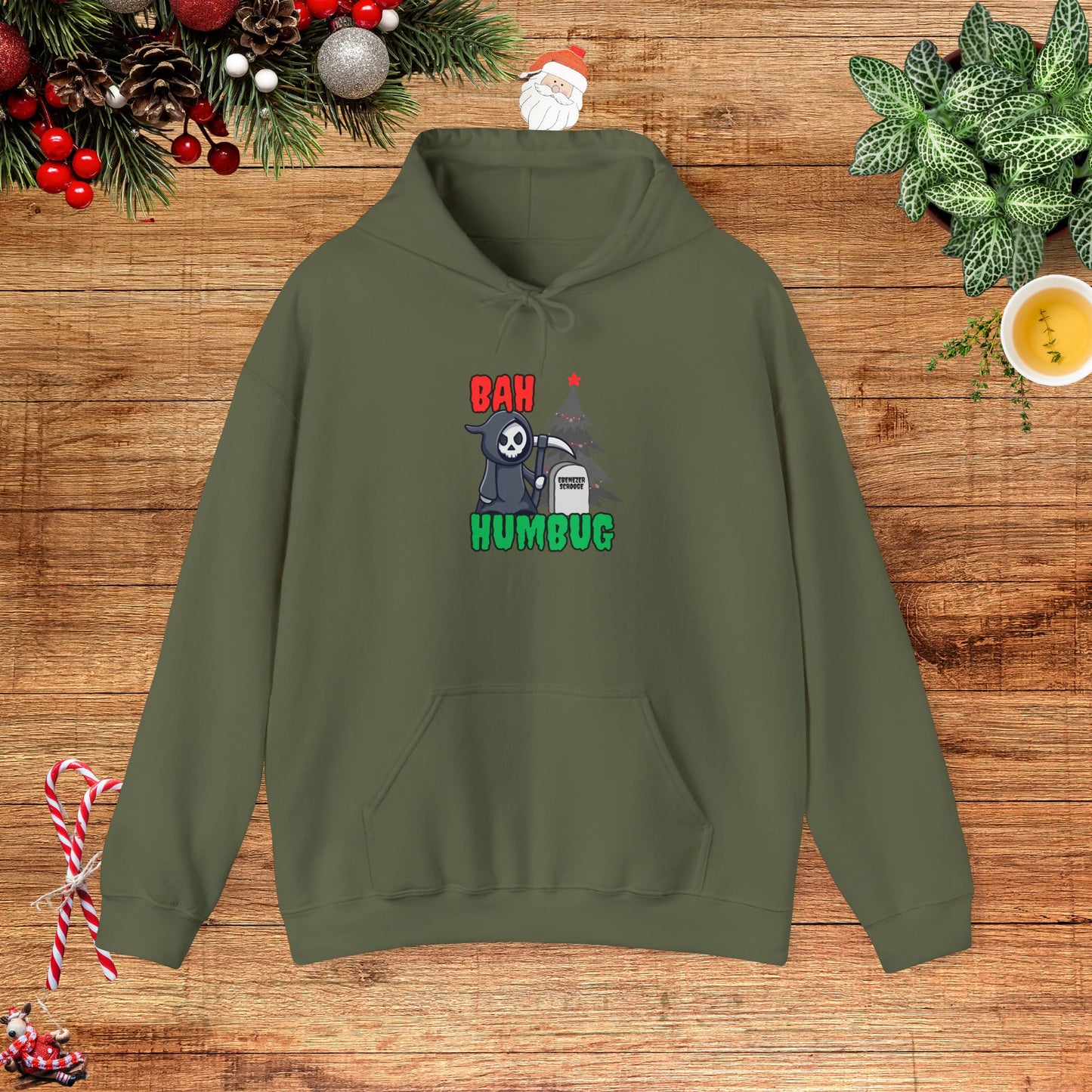 Bah Humbug the Grimm Reaper Won Hooded Sweatshirt