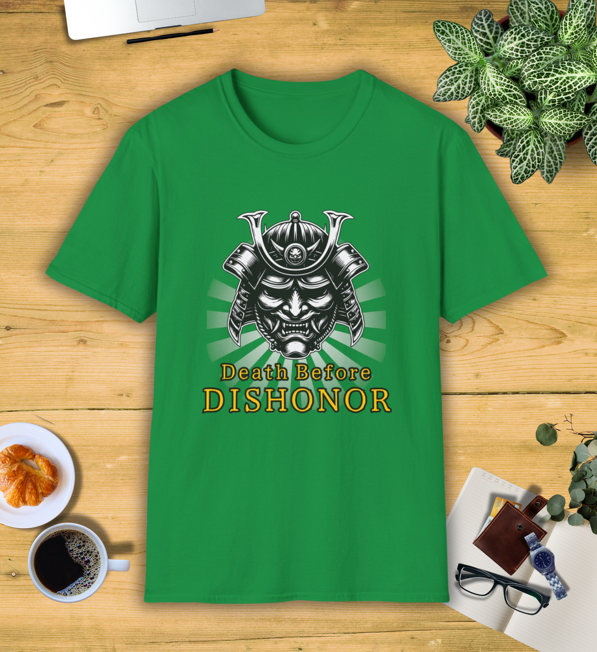 T-shirt Death Before Dishonor - Motif Graphique Noir, Taille M Homme